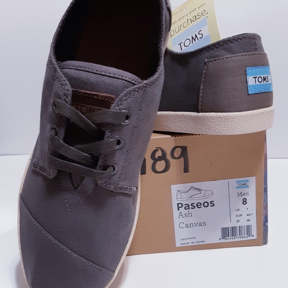 New sizes! TOMS Paseos Ash Canvas